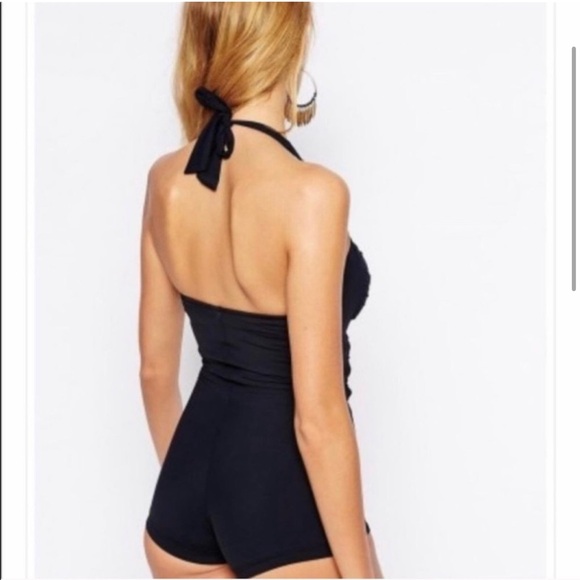 Seafolly Black & Floral Boyleg Maillot Swimsuit - Picture 3 of 8